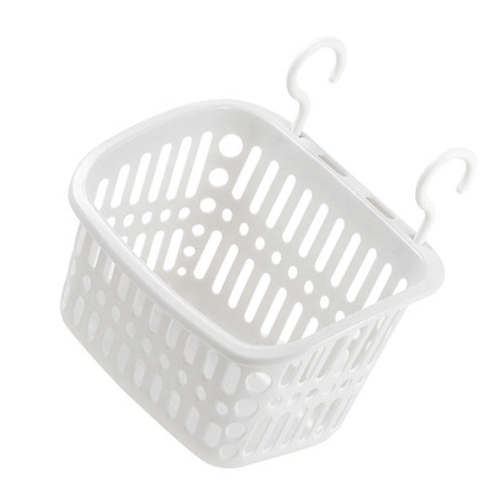 Hanging Laundry Basket Hanging Shower Caddy Space Saving Plastic White Stable Base Bathroom Organizer