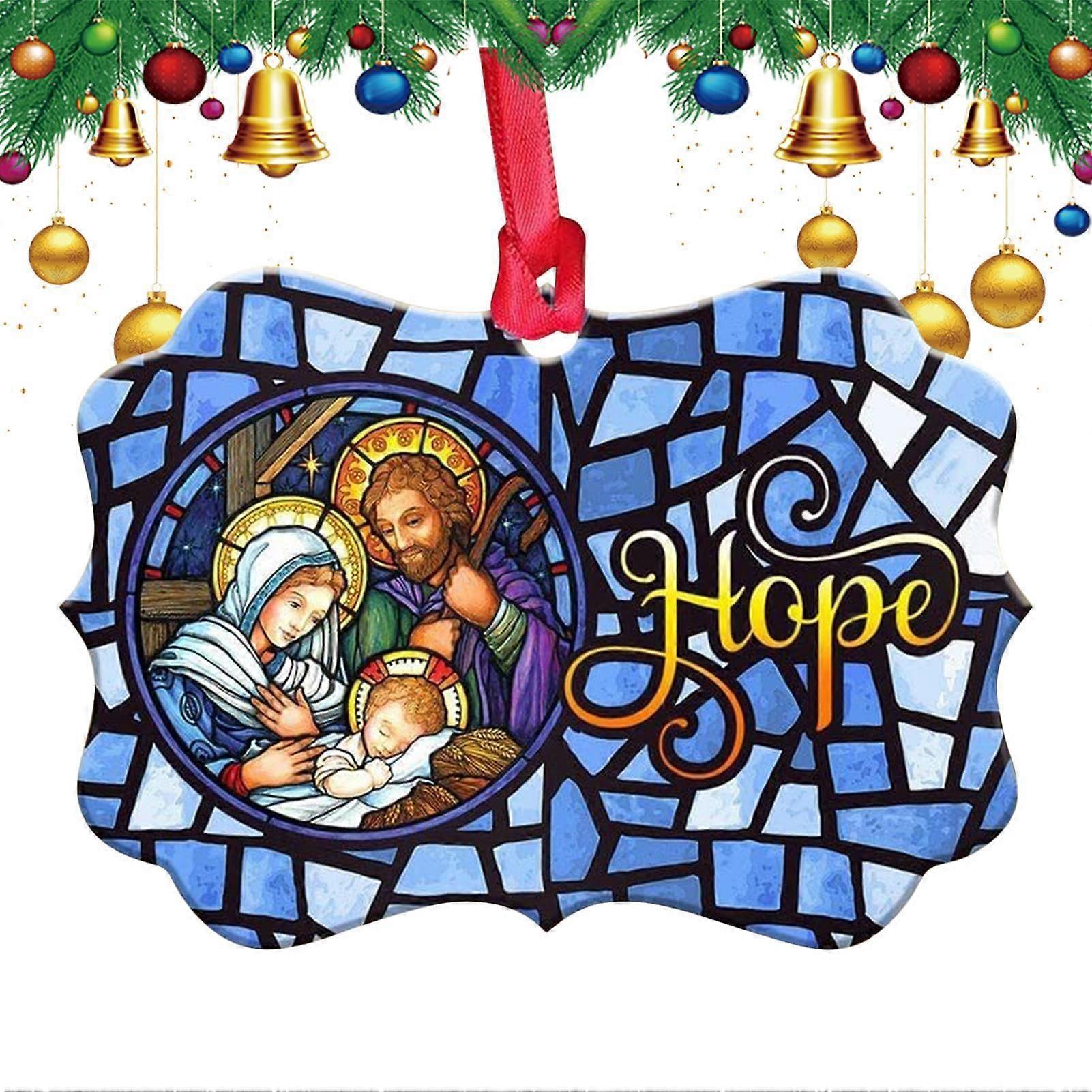 Nativity Ornaments for Christmas Tree, Acrylic Nativity Scene Decorations, Exquisite Religious Tree Ornaments for Home and Window