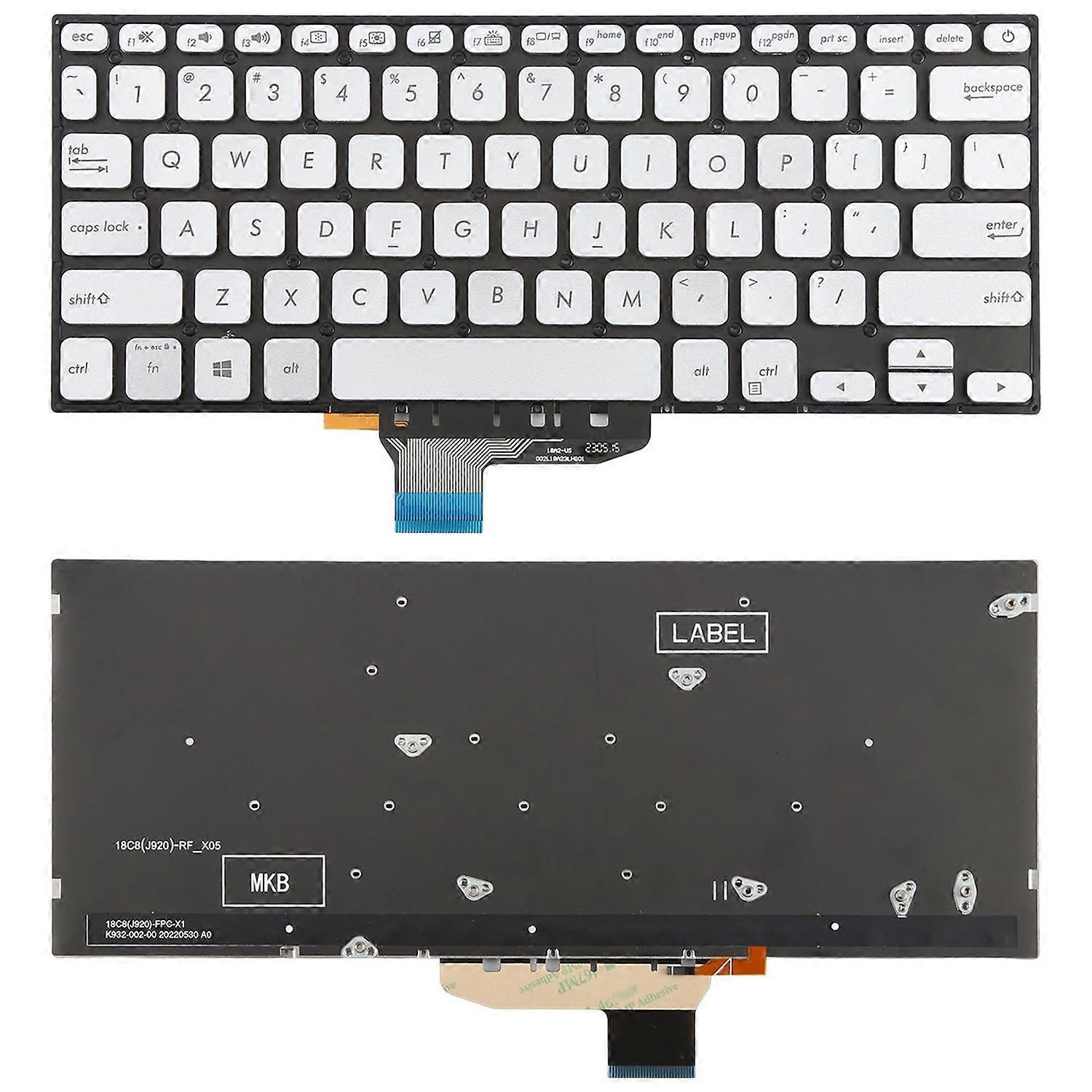 US Version Backlit Keyboard for Asus VivoBook S14 K430 S14 (Silver)