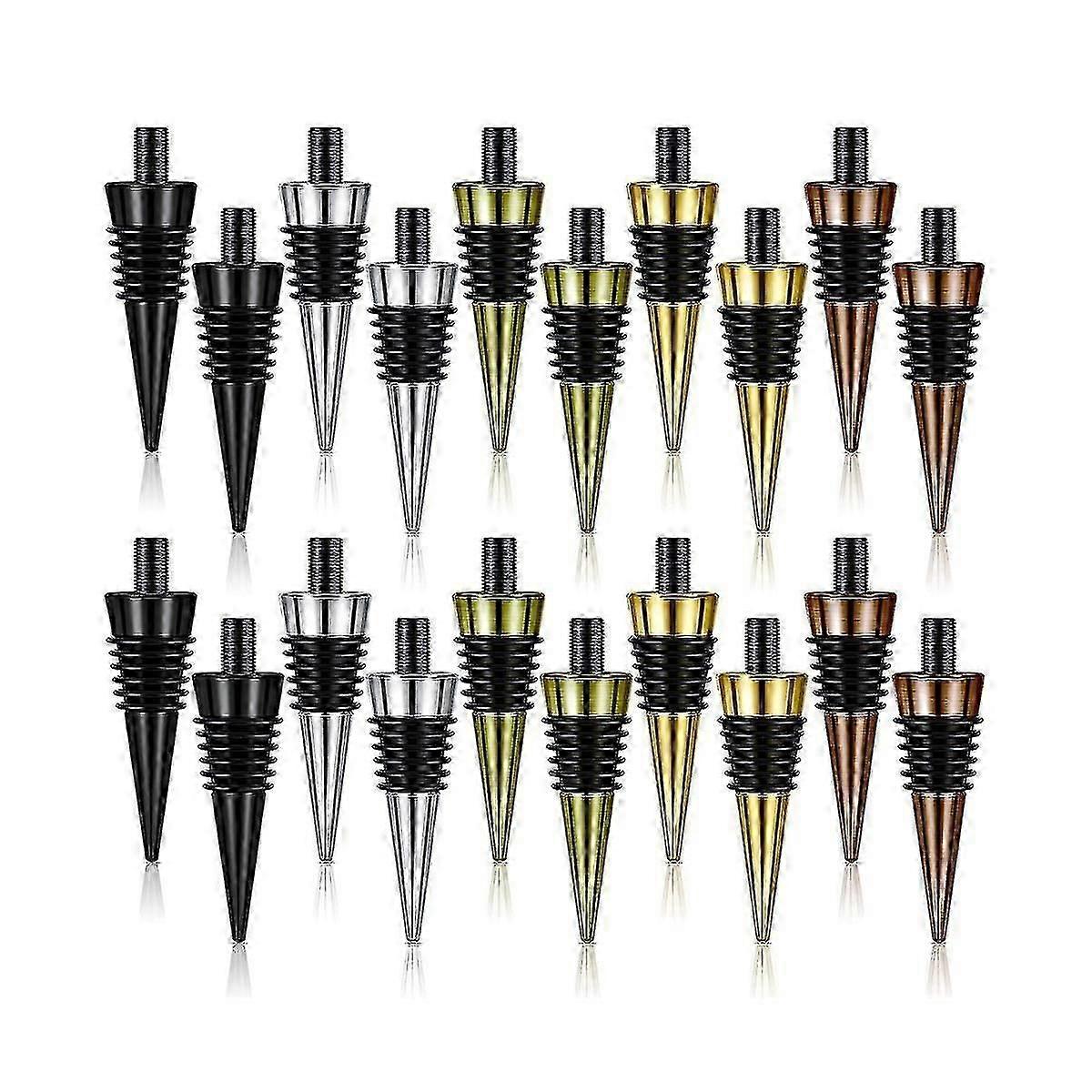 20pieces Blank Bottle Stopper With Threaded Post Metal Wine Stopper Inserts Set Hardware For Wood T