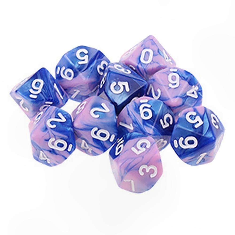 10-Pack 10-Sided Polyhedral Dice for Board Games and Tabletop Activities
