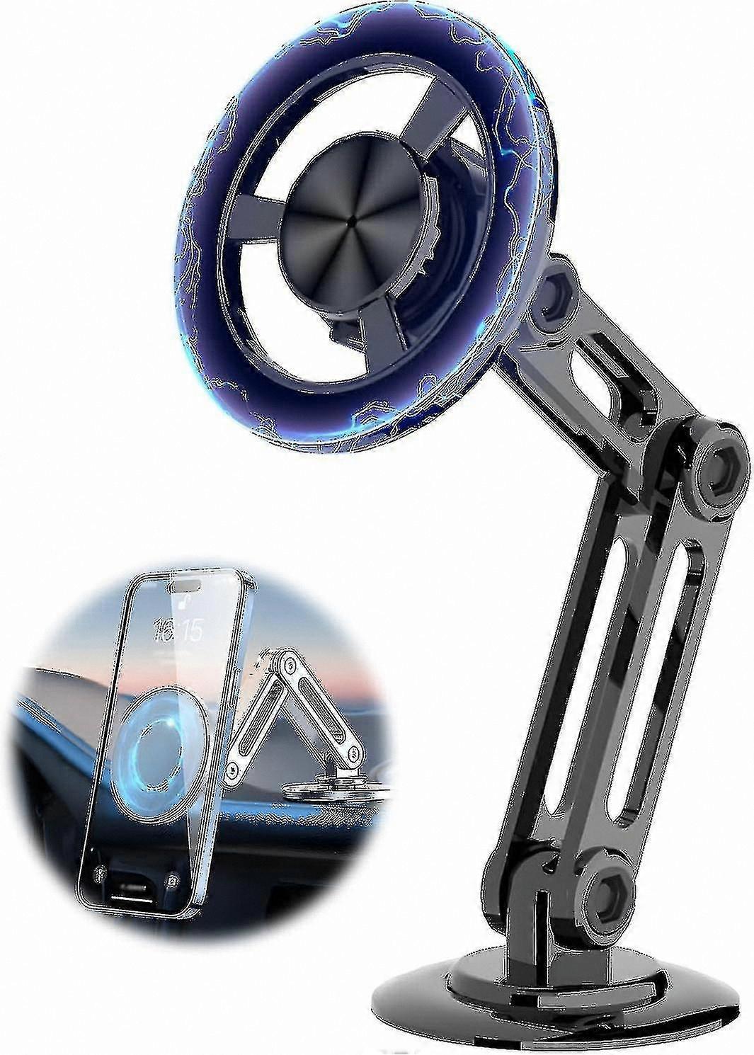 Magnetic Suction Phone Mount for Car, 2-Pack Adjustable Dashboard Holder for Smartphone Devices