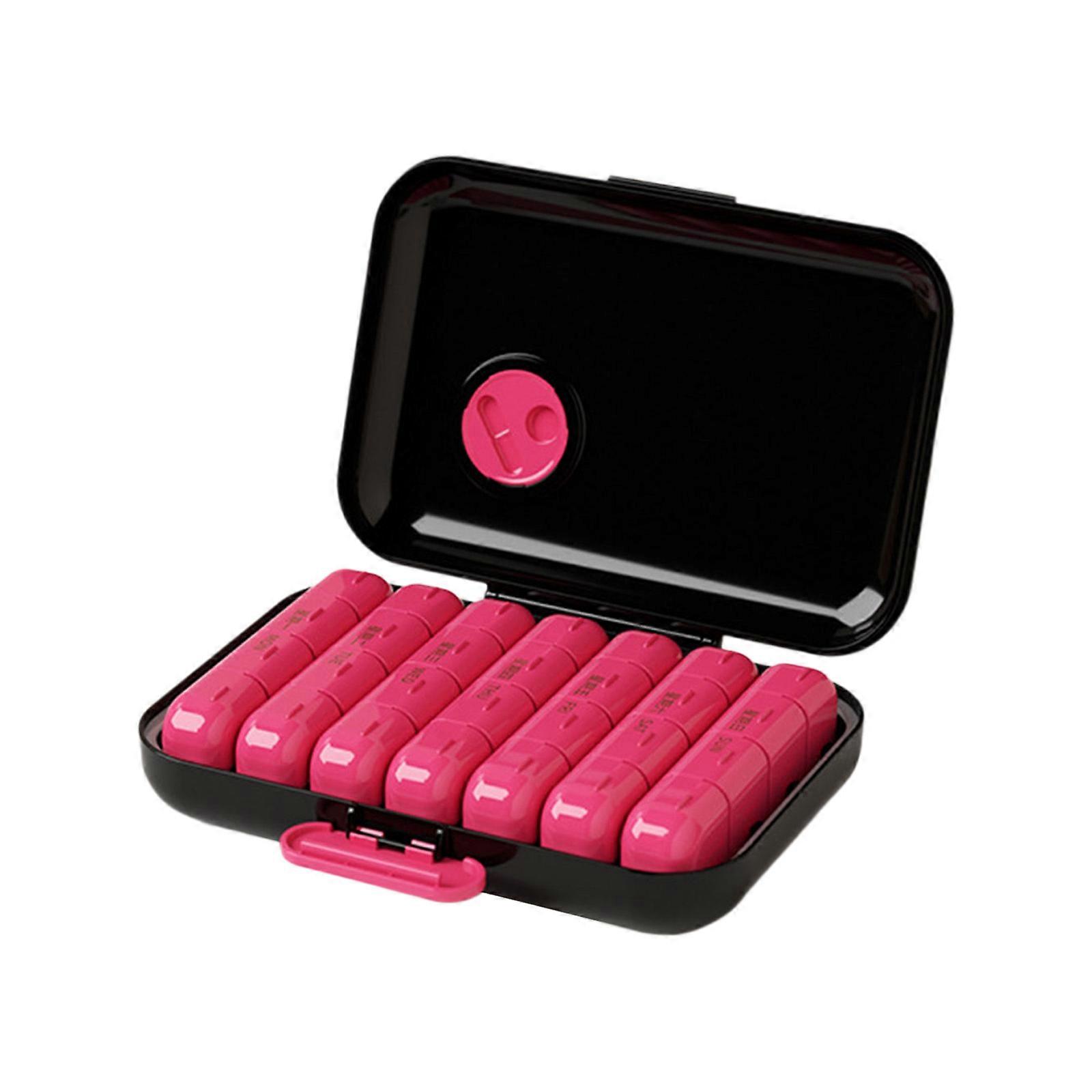 7 Section Pills Box Organizers Large Capacity Medicine Container Travel Friendly ABS Materials With Clear Compartments For Daily Medication Multicolor