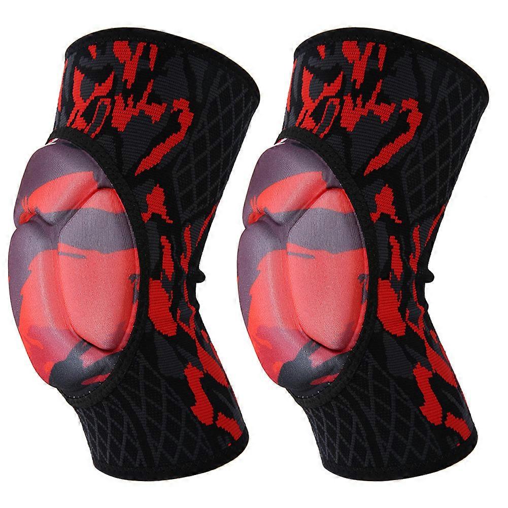 Camouflage Color Thickened EVA Sponge Soft Anticollision Knee Protector Guard Red