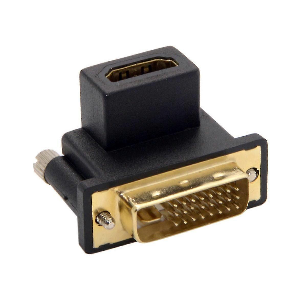 90 Degree Up Angled DVI Male to HDMI Female Adapter for Computer, HDTV & Graphics - CY DV-041-UP