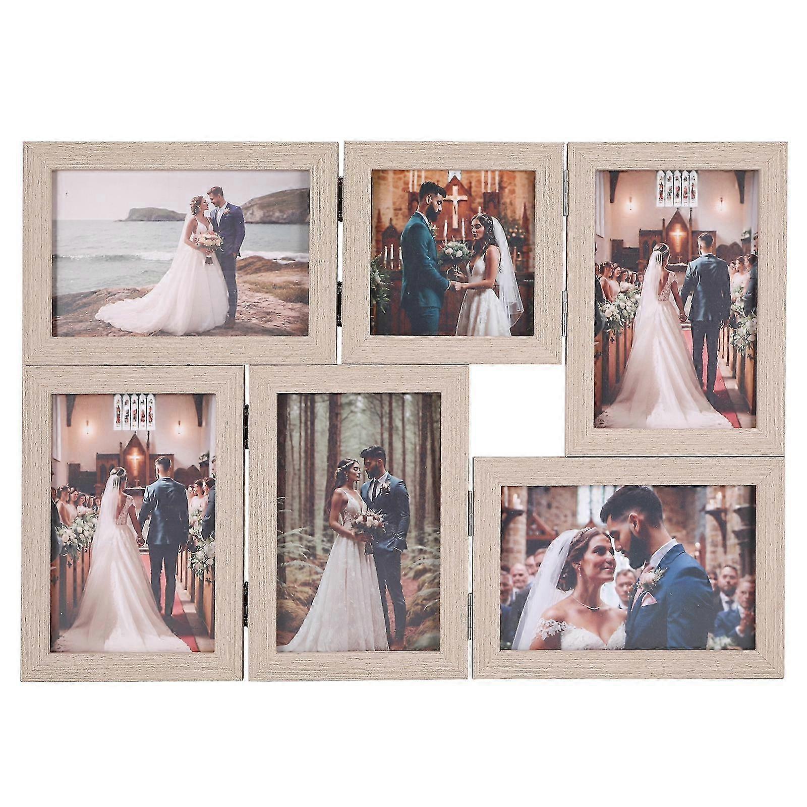 Folding Wooden Display Photo Frame Six-Panel Set