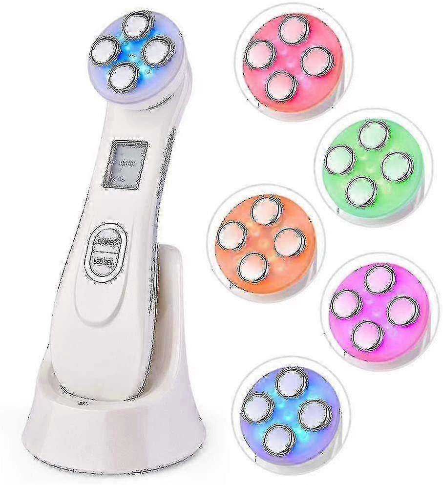 Radiofrequentie gezichtsmachine, Led Lichttherapie Rf Ems Huidverzorging Gezichtsbehandeling (wit) Nieuwe collectie