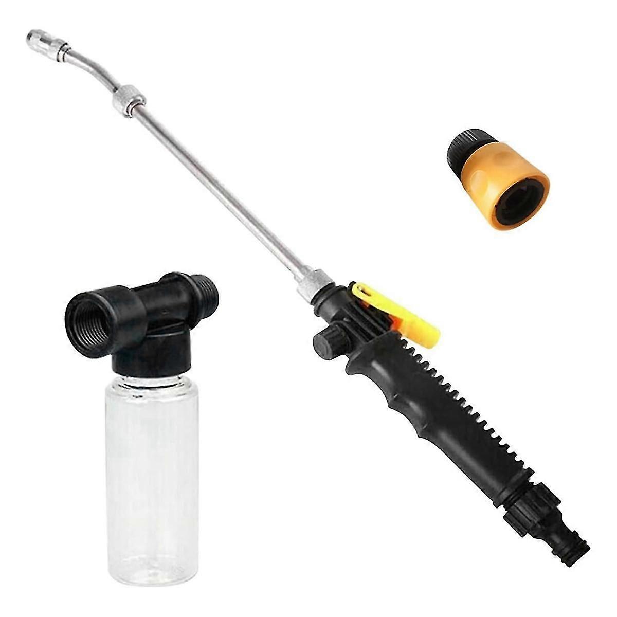2-In-1 High Pressure Power Nozzle, 25.6 Inch Watering Sprayer Cleaning Tool with Foam Pot & Standard Connector