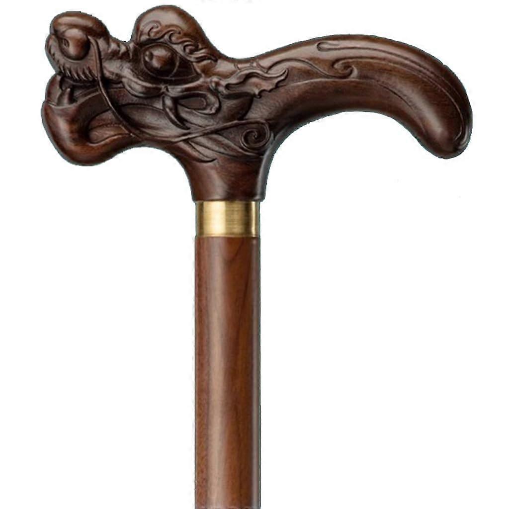 Walking Cane HandCarved Dragon Phoenix Design Polished Support 93cm 250 Kg Capacity Height 175183 cm Variant A