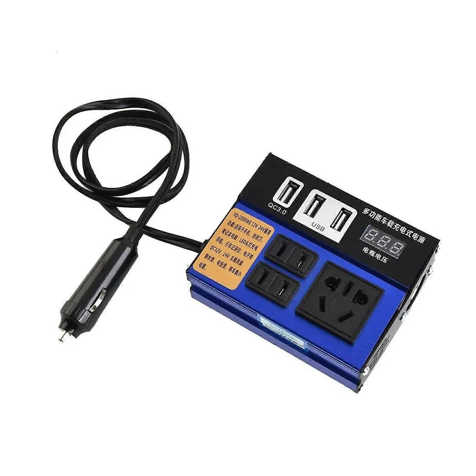 Power Inverter 12V/24V DC To 110V/220V AC Inverter With Intelligent Charging And Overload Protection For Electronics