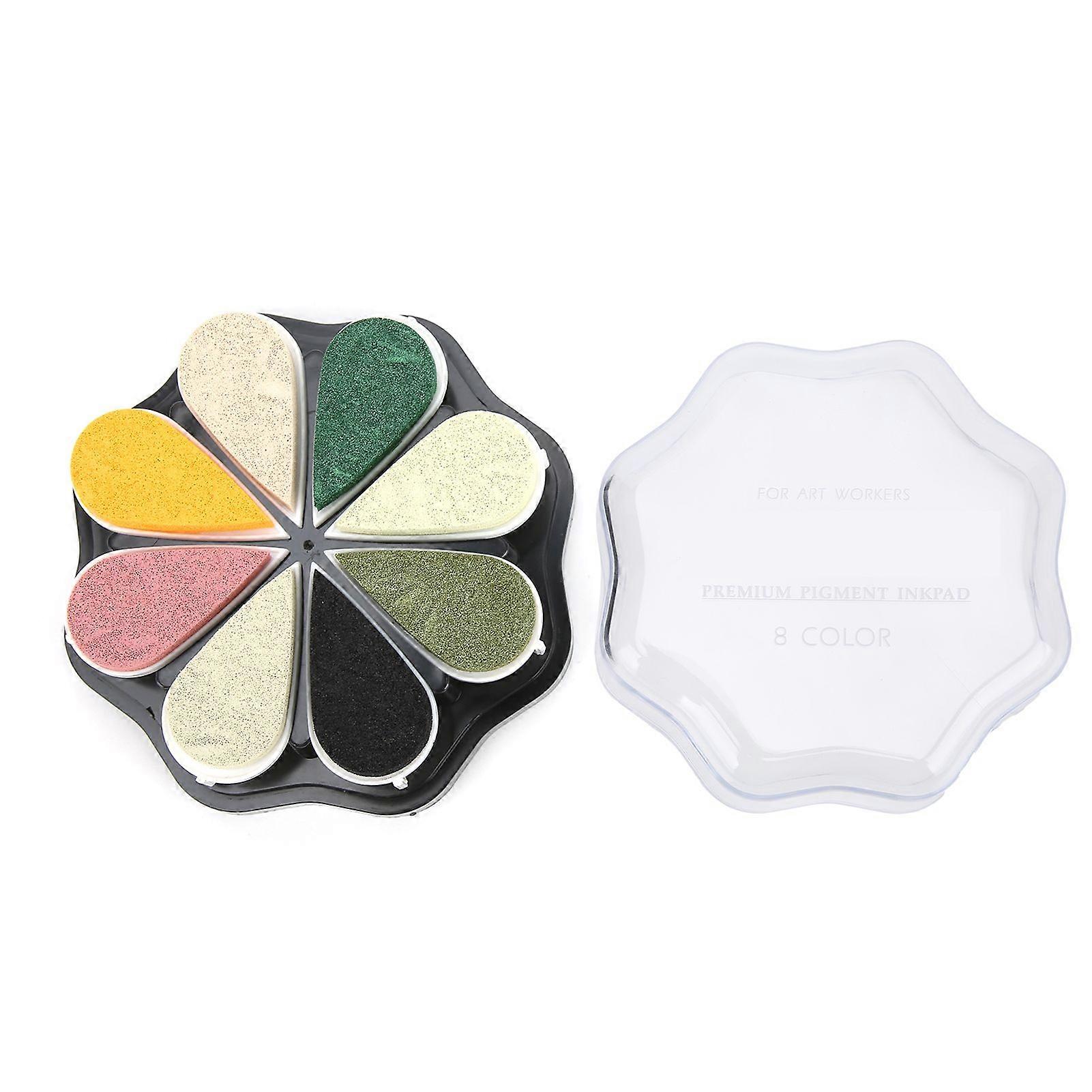 Stamp Pad Petal Shape Finger Creativity Ink Pad for DIY HandMade Office Supplies(1028 Autumn Time )