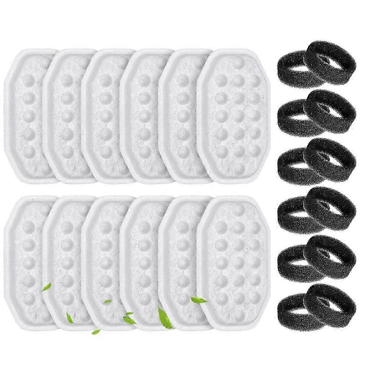 24-Pack Cat Fountain Filter Replacements and Pre-Filter Sponges