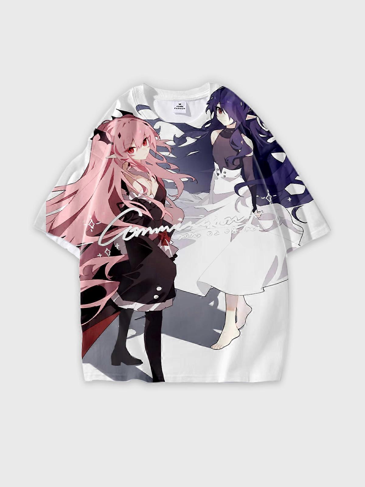 T-Shirt Round Neck, Loose Short Sleeve Seraph of the end Krul Tepes Graphic Tee, Unisex Summer Casual Top U1635