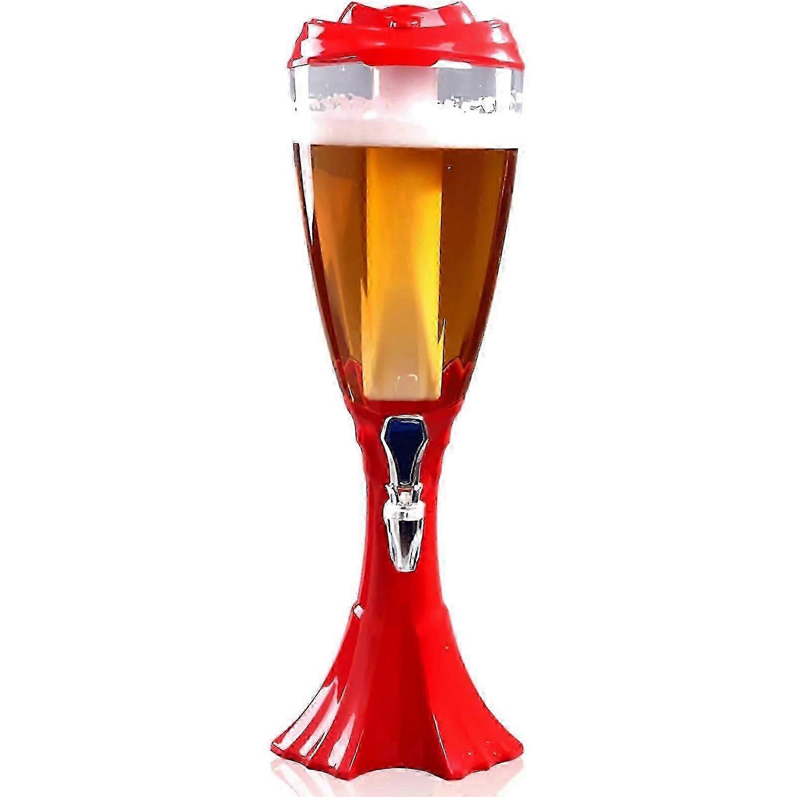 2025 Tower,3L  Tower, Colorful Drink Tower with Tap, Ice Tube and LED Lights,  Dispenser for Bar Party Beverage Dispenser