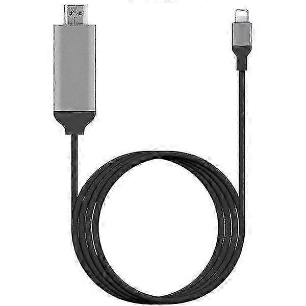 Lightning to HDMI adapter, HDTV cable adapter compatible with iPhone, iPad, iPod 1080p digital AV sync