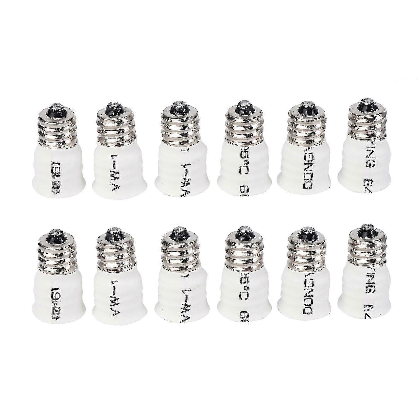 12-pack E12 To E14 White Bulb Converter Led Light Holder Lamp Adapter Socket Changer High Quality