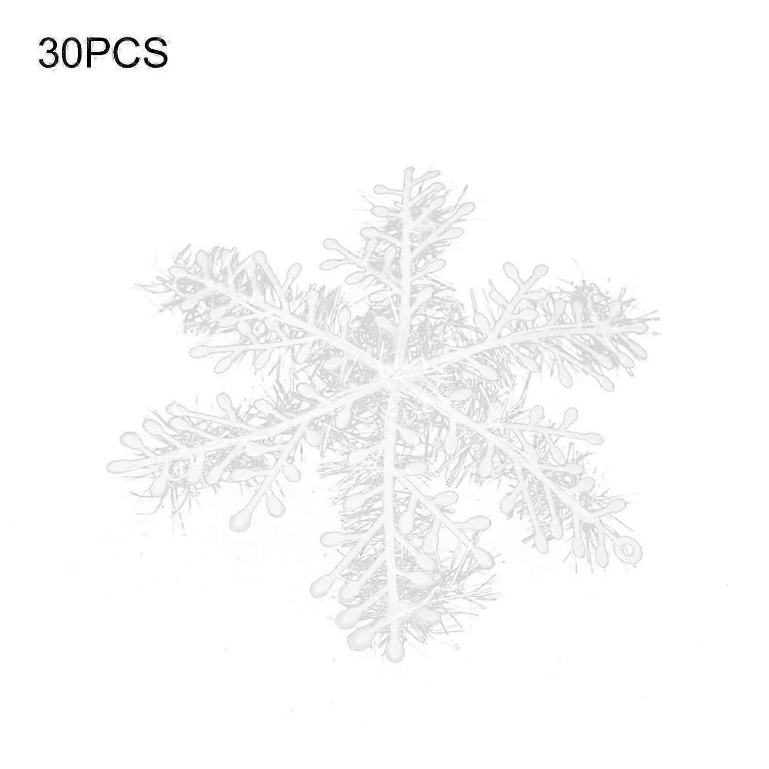 30Pcs Snowflake Pendant High Imitation Decorative Eco-friendly Fake Snowflake Hanging Ornament for N