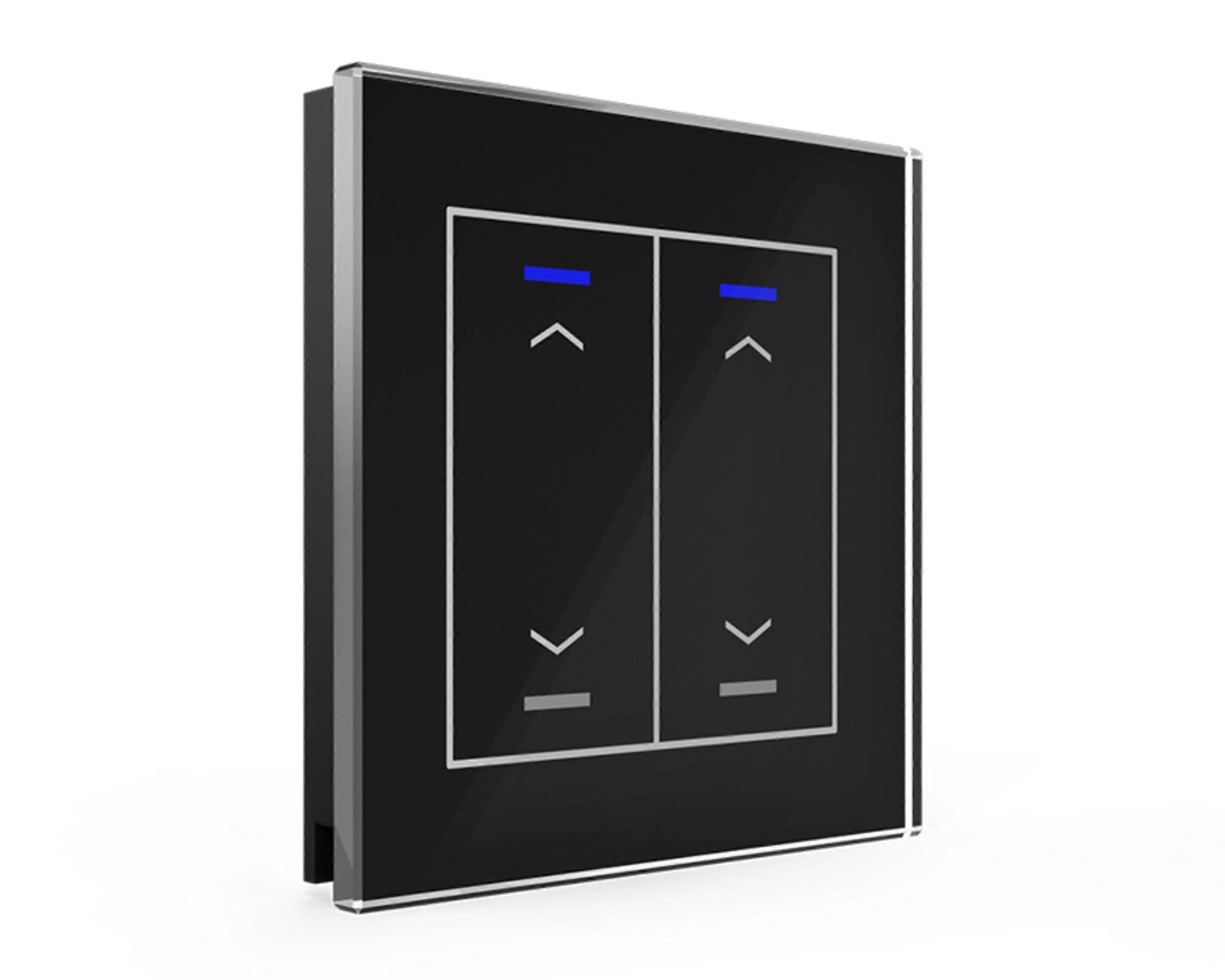 KNX Glastaster II Light 2-fach RGBW,schwarz,Jalousie