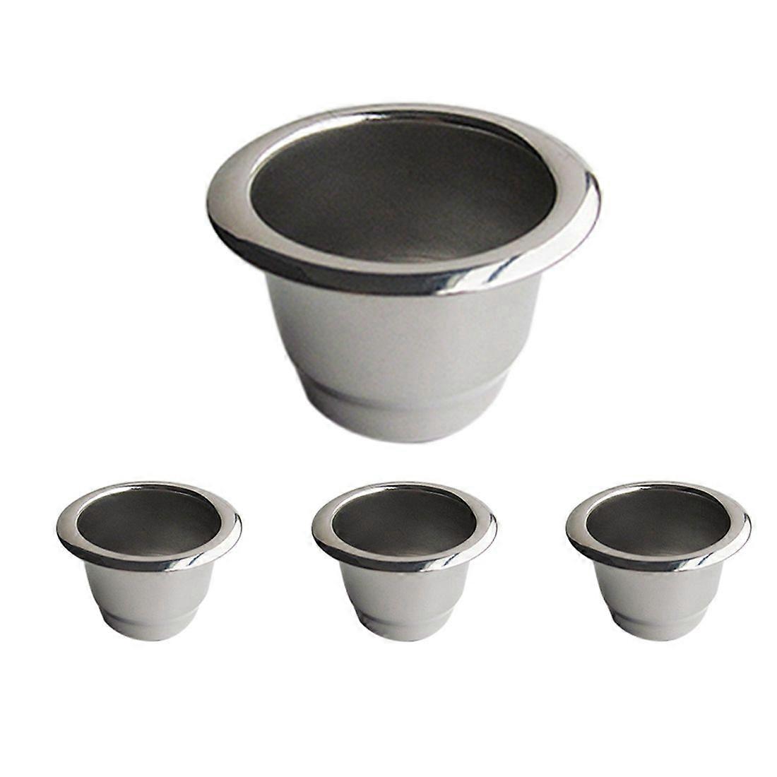 4Pcs for Stainless Steel Refillable Coffee Capsule Coffee Filter Reusable Coffee Pod Reusable Cafe