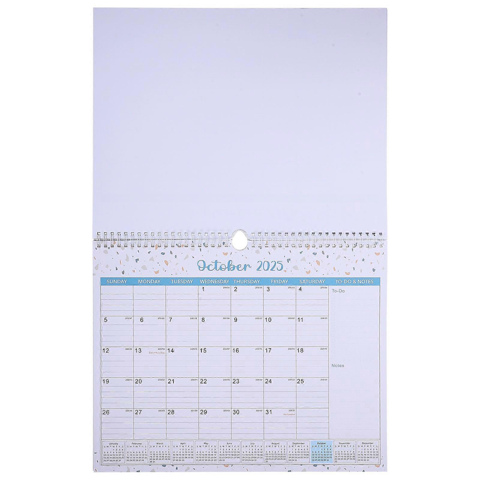 Holiday Design Wall Calendar Hanging English Calendar Home Use Minimalist Design 37.50X29.40X0.10CM Date Recording 1Pack