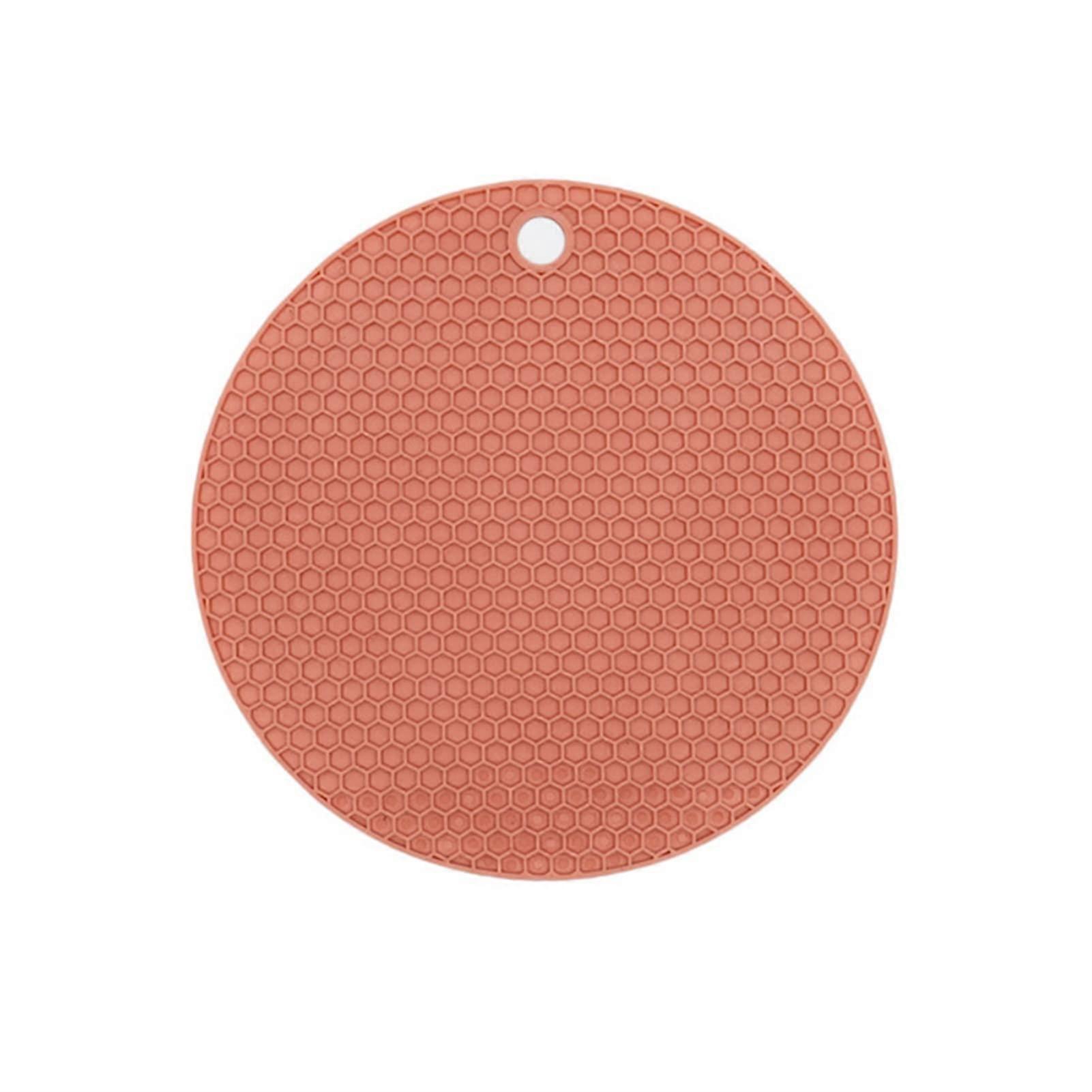 Round Placemats Set of 4 for Round Table, NonSlip Rubber Dining Mats, 15.5 cm Medium, Nordic Pink