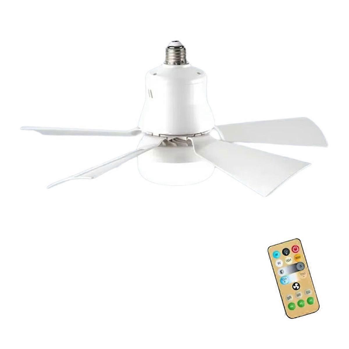 Strong Wind LED Silent Color Palette Lamp Three Remote Control Light Fan Popular E27 Ceiling Fan Light Speed Adjustment White