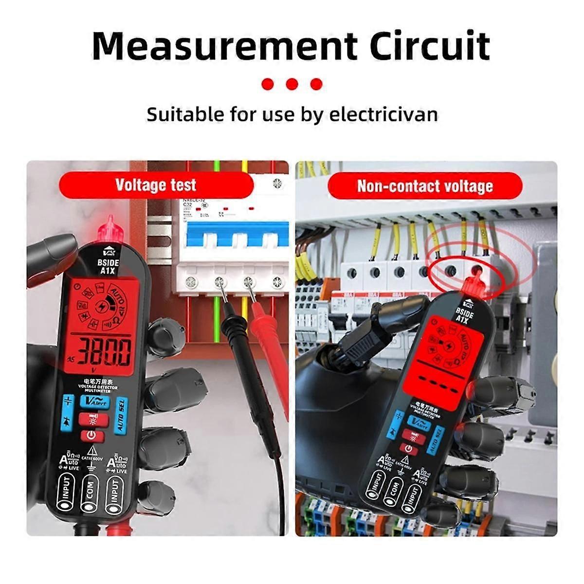 A1X Digital Multimeter Electric Test Pen with Flashlight Live Wire Recognition Meter Voltage Resis