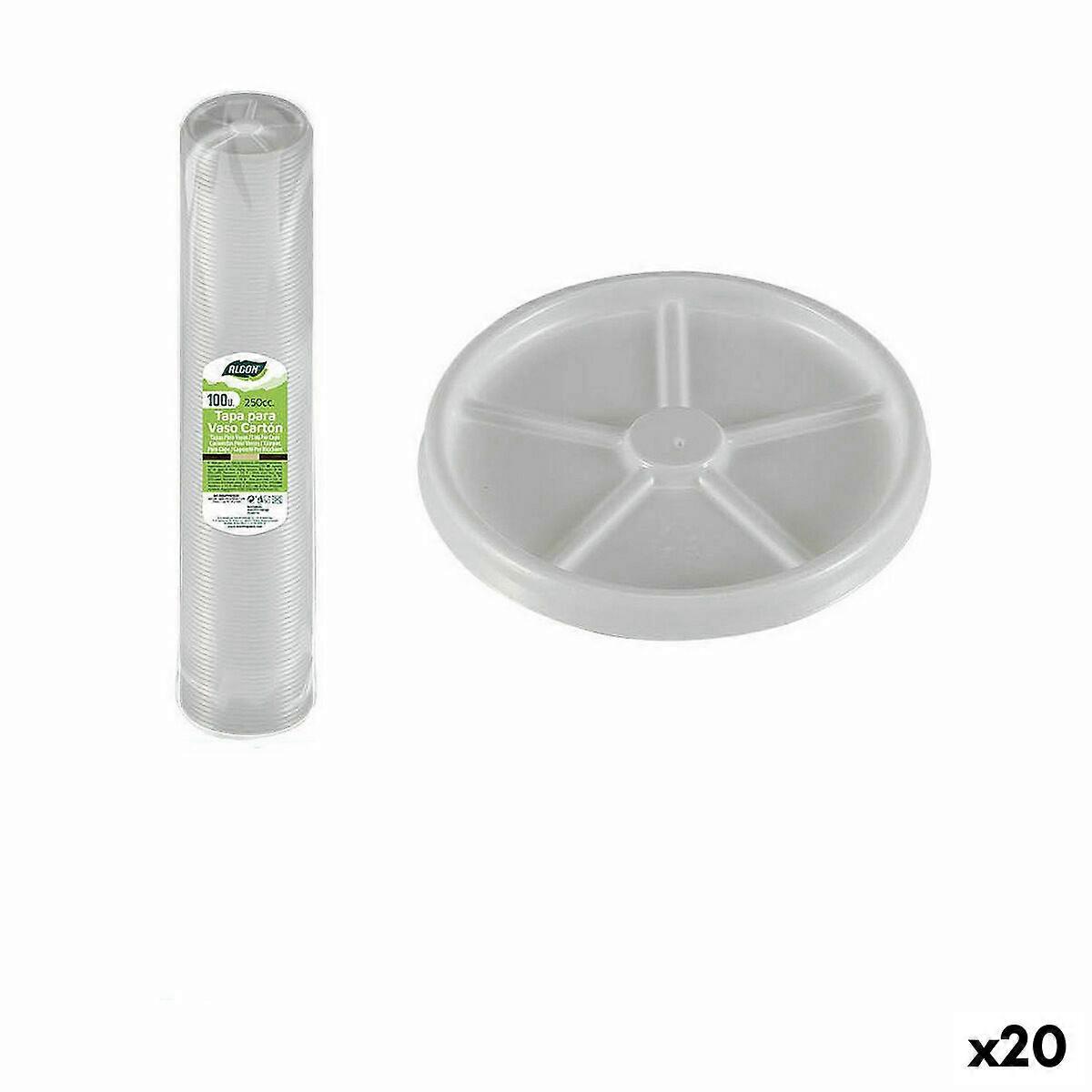 Set of lids for glasses Algon Coffee 100 Pieces 250 ml (20 Units)