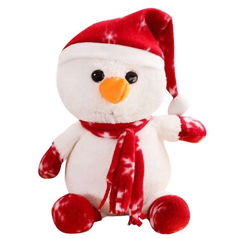 Christmas Snowman Shaped Plush Toy Doll for Kids Playing PP Cotton 25cm
