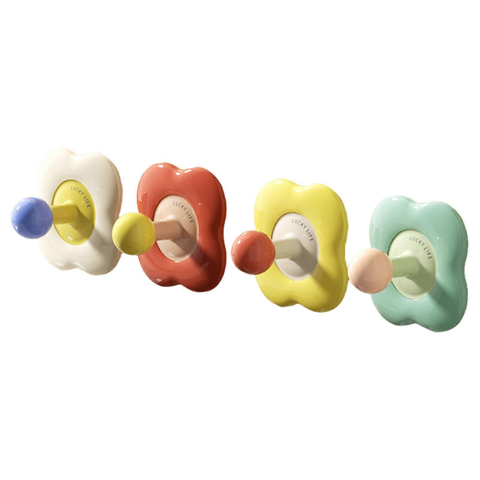 Multifunctional Wall Hooks With 3kg Load Capacity Waterproof Bathroom Decors No Damage Adhesive Flower Design Hooks Multicolor