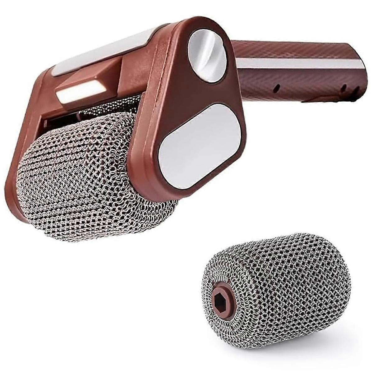 Electric Grill Cleaner with LED Lights Rechargeable BBQ Brush