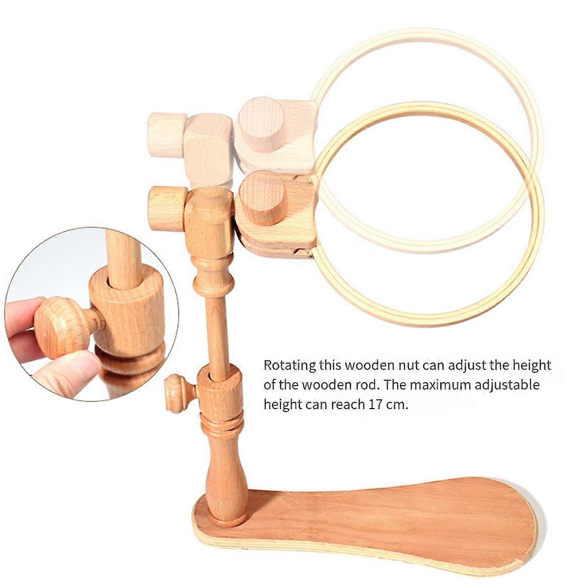 Embroidery Hoops Stand Adjustable Hand Stand Beech Wood