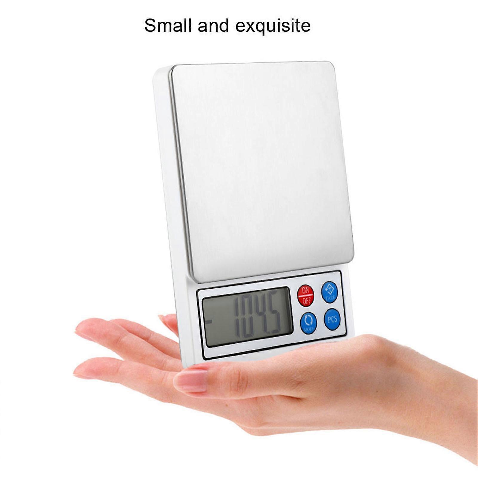 2KG/0.1g Mini Digital Scale White Portable 14x10x1.8cm High Precision