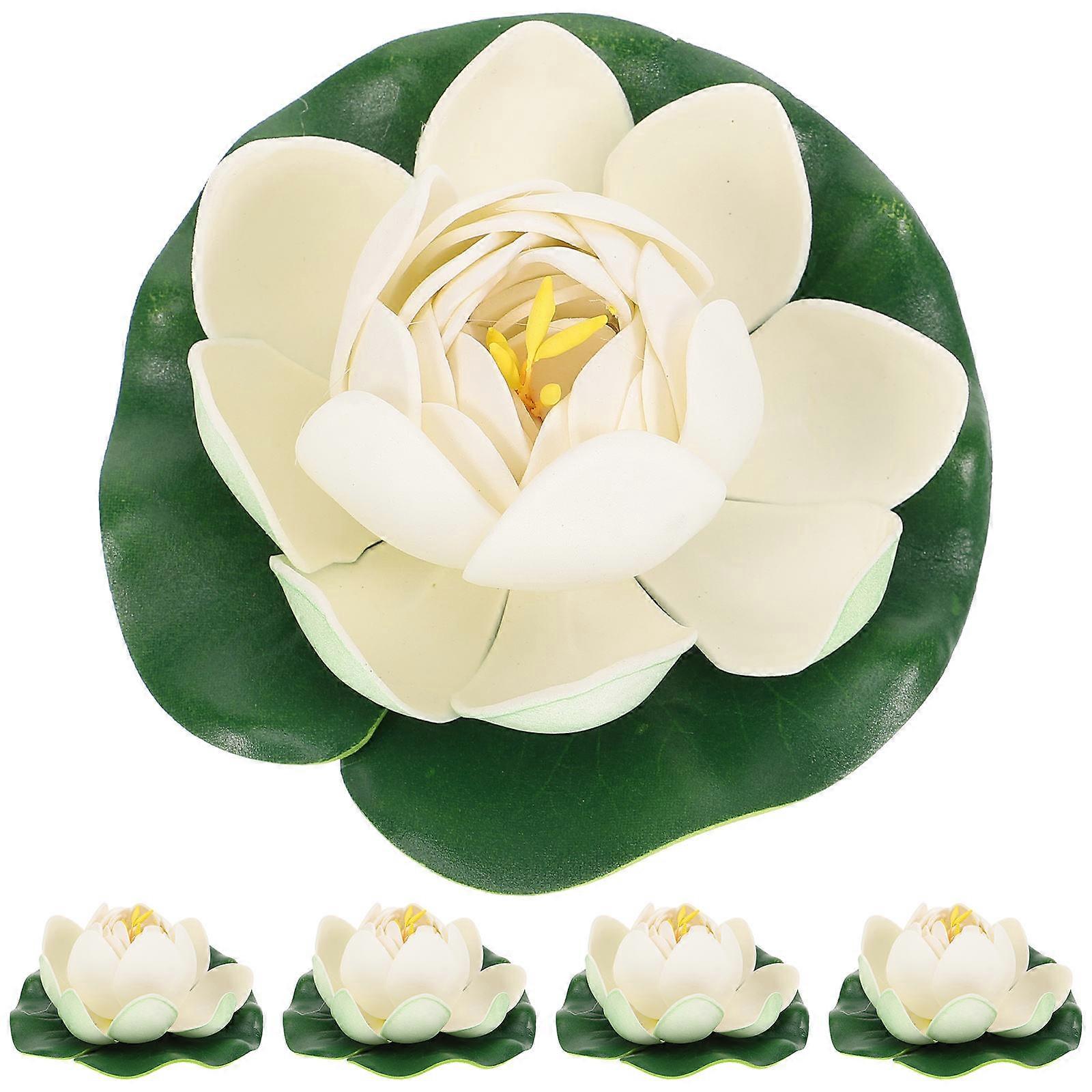 Simulated Lotus Flower Decor Floating Lotus Ornament for Decor 20Pcs