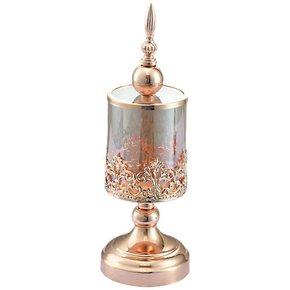 Decorative Candle Holder for Indoor Use 2Pcs Golden Candle Stand