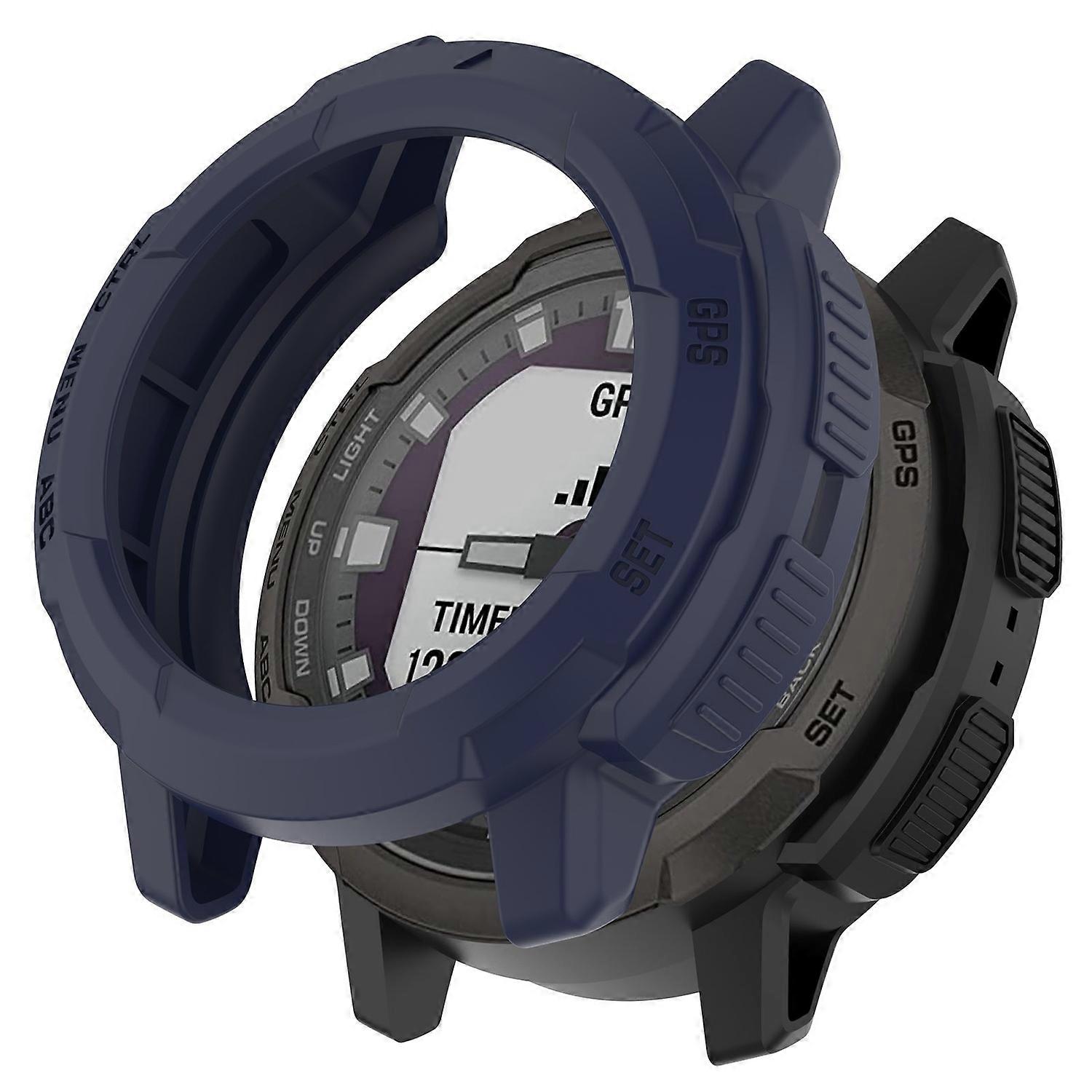 For Garmin Instinct Crossover Soft TPU Watch Case Hollow Shockproof Bumper Frame Cover