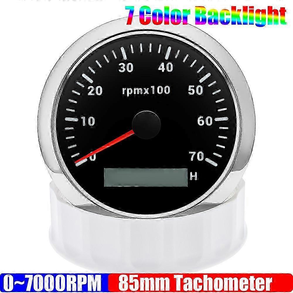 85MM στροφόμετρο μηχανών diesel 3000/4000/6000/8000/8000 μετρητής στροφών στροφών μετρητών στροφών με το ψηφιακό ωρόμετρο 7 οπίσθιο φωτισμό χρώματος 12V 24V