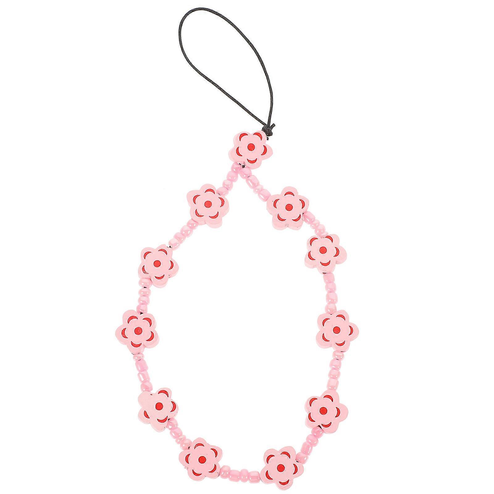 Beaded Phone Strap Flower Phone Wristlet Strap for Decoration 4Pcs
