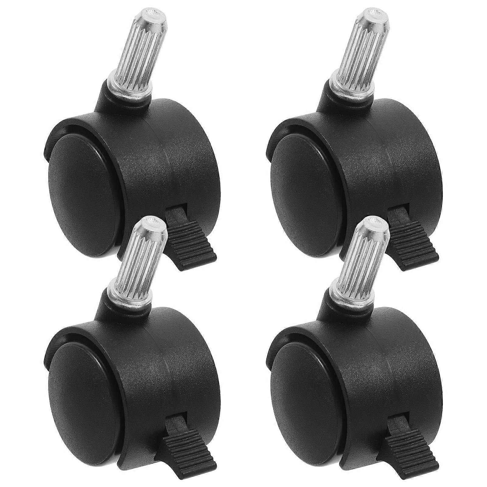 4pcs Pu Roues pivotantes avec freins de verrouillage Roues de remplacement pour meubles et petits chariots Roulettes robustes et silencieuses