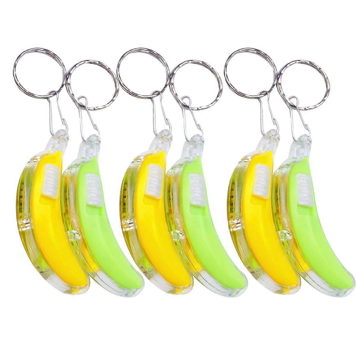 Glow Key Chain Banana Design Keychains Key Accessory for Travel and Daily Use 12Pcs