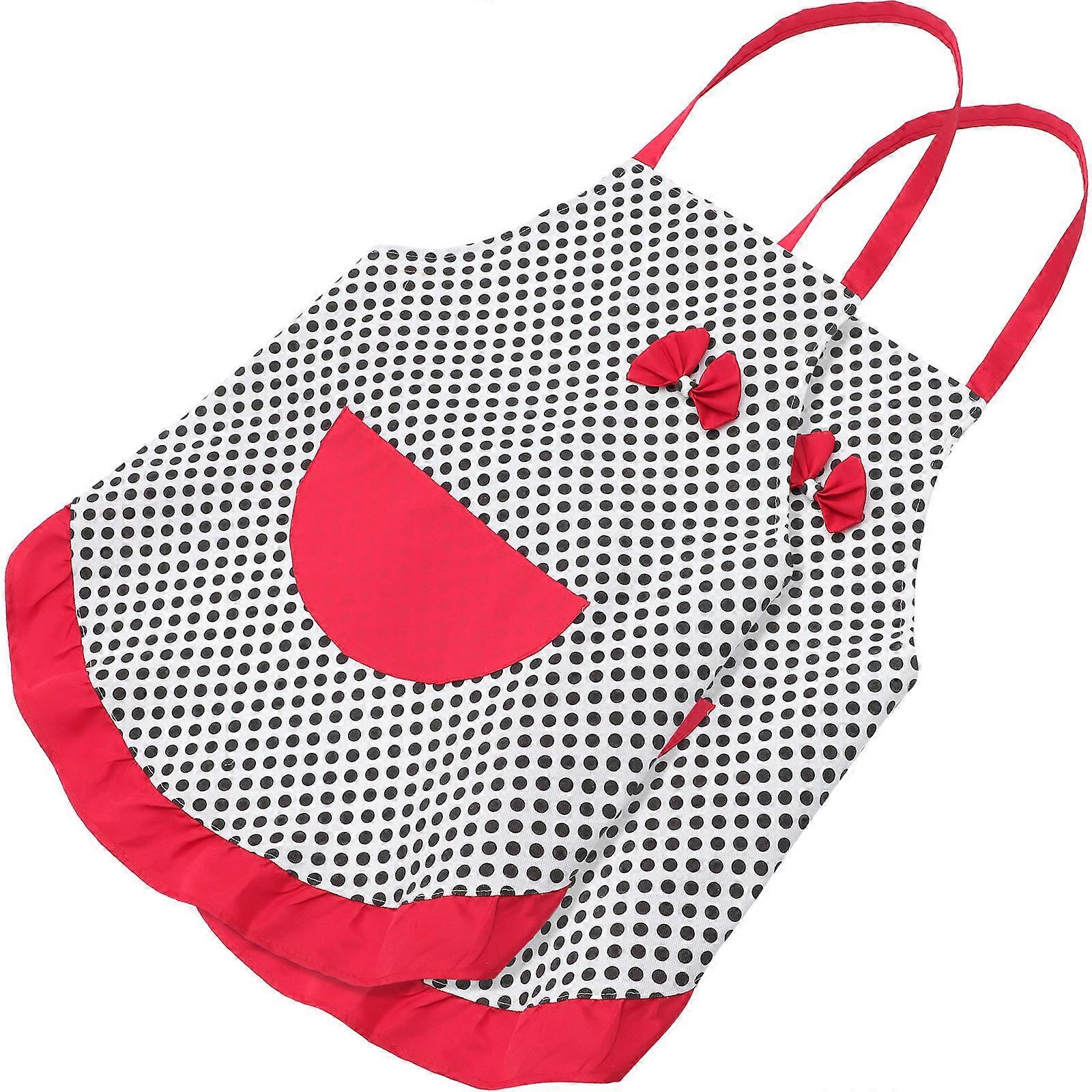 Bowknot Apron with Pocket for Cooking Use 2Pcs Set