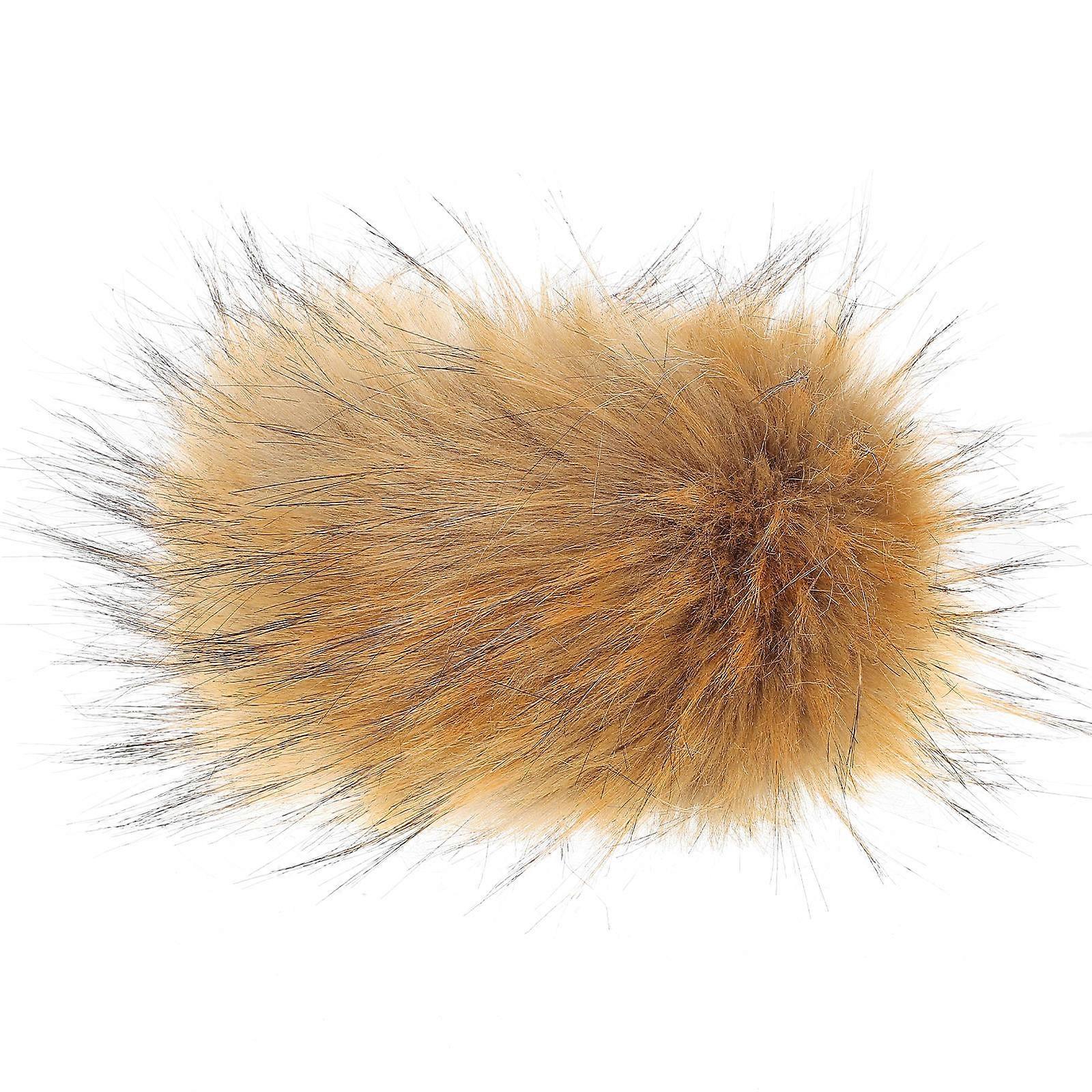 Winter Faux Wrist Cuff for Wearing 4Pcs Set Light Yellow Fuzzy Accessory