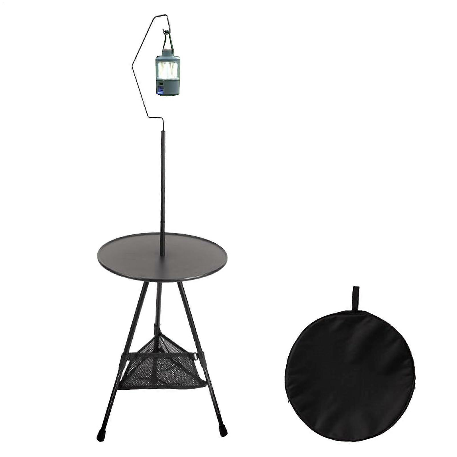 Folding Camping Table Generic Portable HeightAdjustable Multifunction Outdoor Table For Drinks, Food, And Lamp Stand