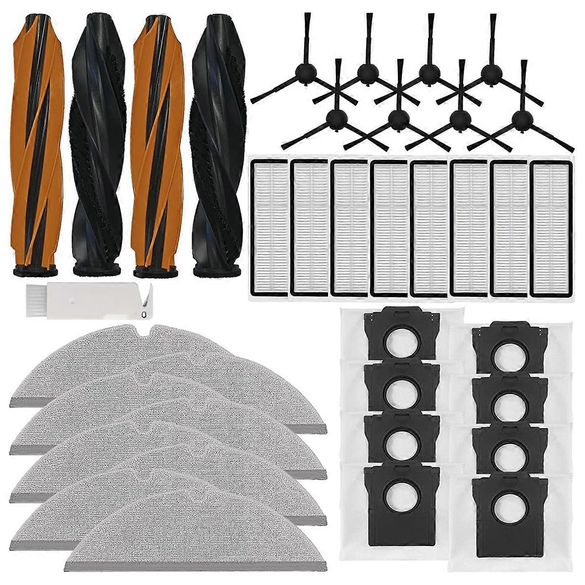 35PCS Replacement Parts for D20 Plus Vacuum Cleaner Spare Parts Main Side Brushes Filters Mop Cloths