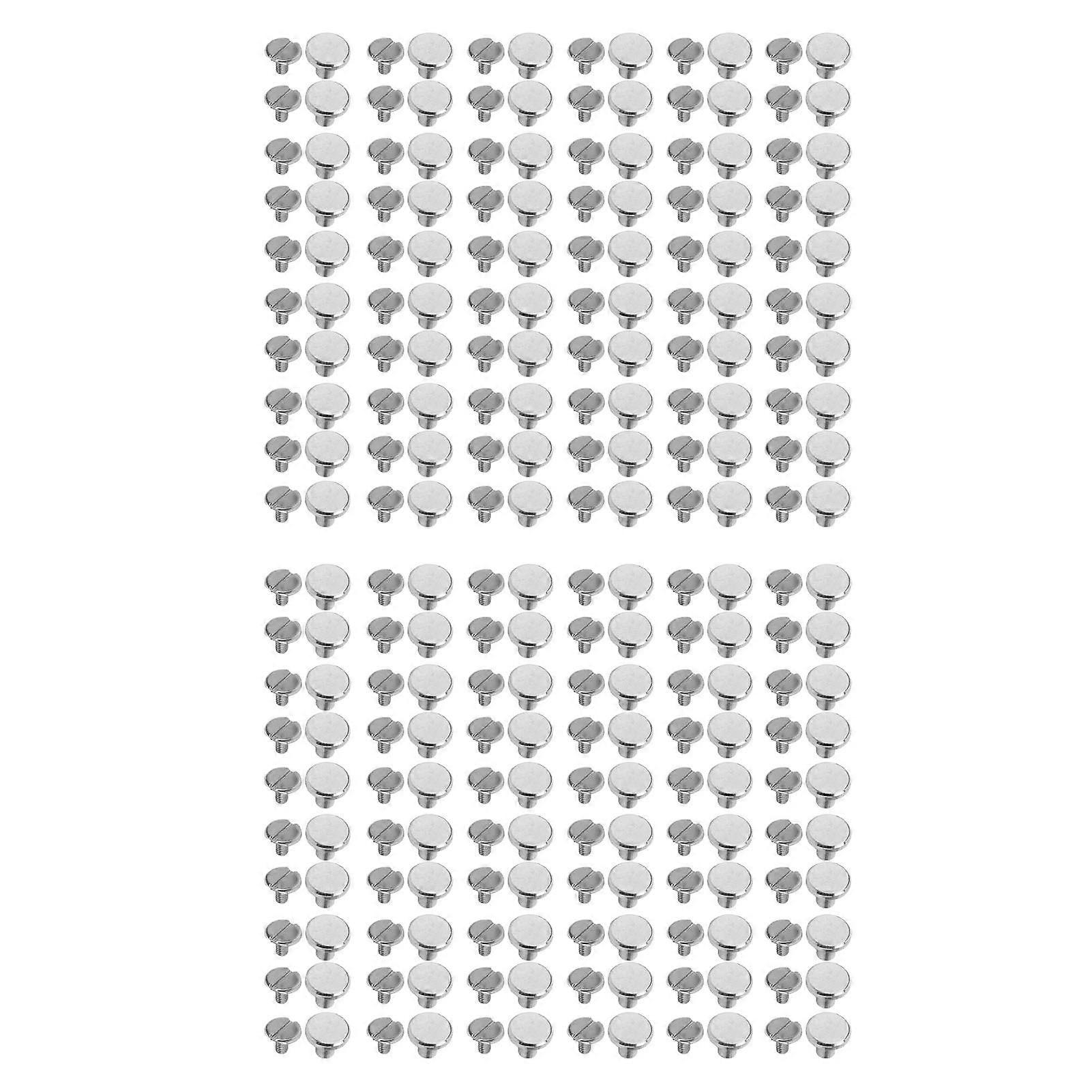 120 Sets Book Binding Screw 9x8mm Uniform Coating Color Lasting Smoother Surfaces Chicago Screws Flat Head Stud Screw Silver