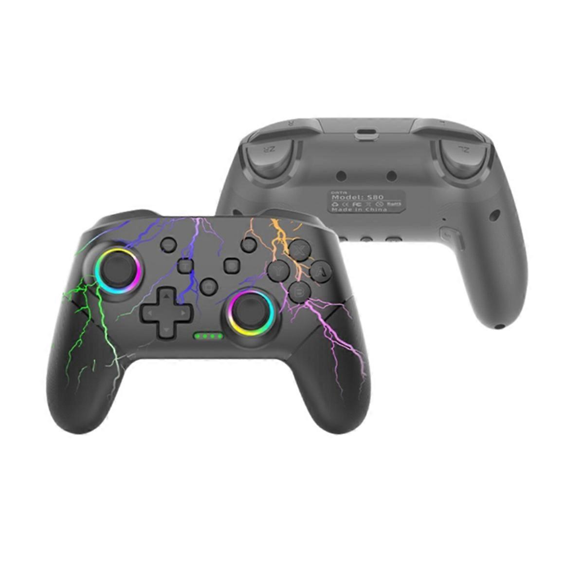 S80 Wireless Controller for Switch2/Switch/Lite/OLED Bluetooth Controller RGB Lighting 6-+Vibration+Turbo