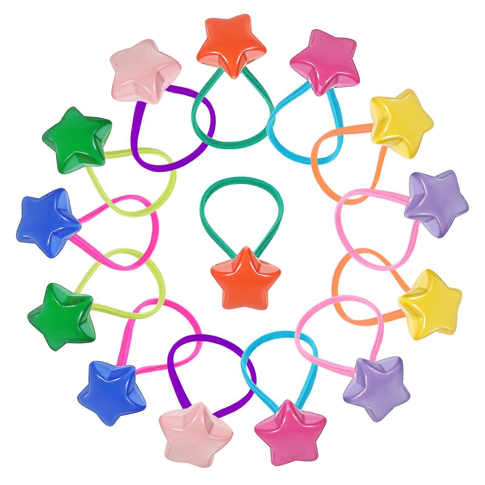 Hair Accessories for Girls Star Hair Ties 70Pcs Colorful Elastic Bands