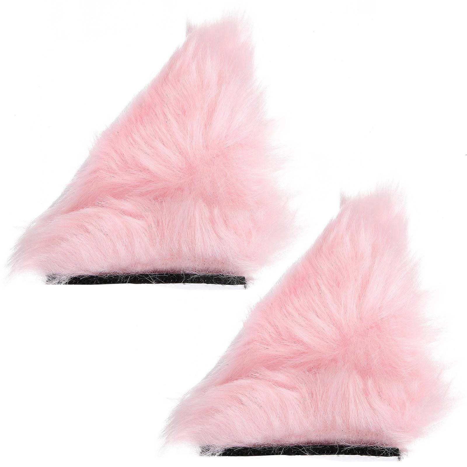 Motorcycle Plush Cat Ear Decorations 2Pairs Pink Accessories