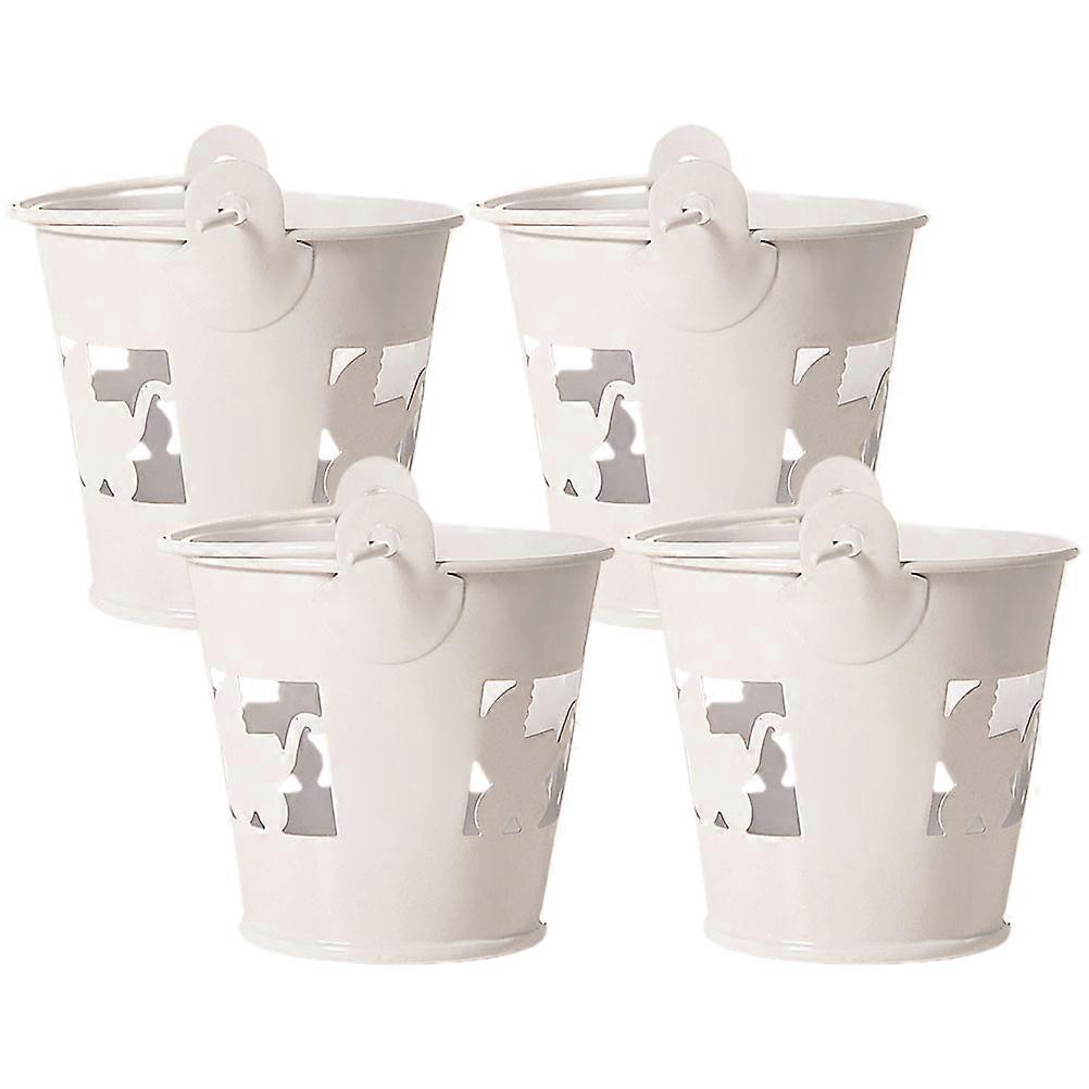 Tinplate Candy Bucket Mini Storage Bucket with Handle 16Pcs for Storage
