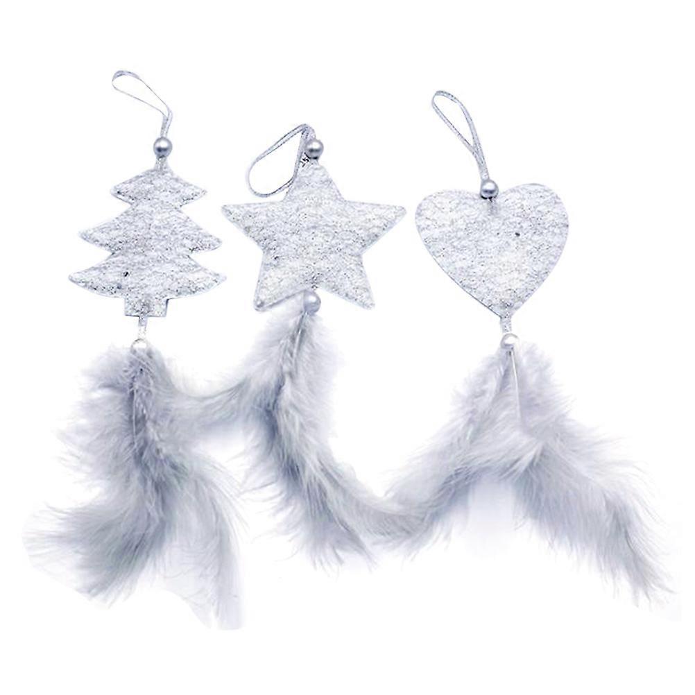 Christmas Tree Decoration Pendant for Festive Use 2Pcs Silver